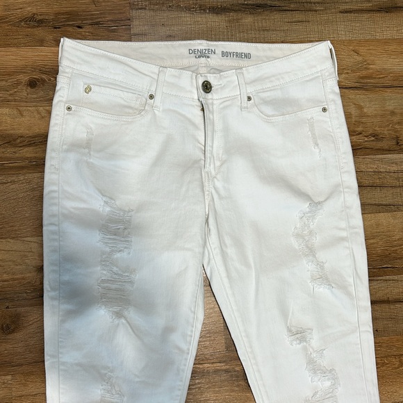 DENIZEN BY LEVIS WOMENS MIDRISE BOYFRIEND JEANS ANKLE WHITE DISTRESSED Sz 11 W30 - Picture 5 of 12